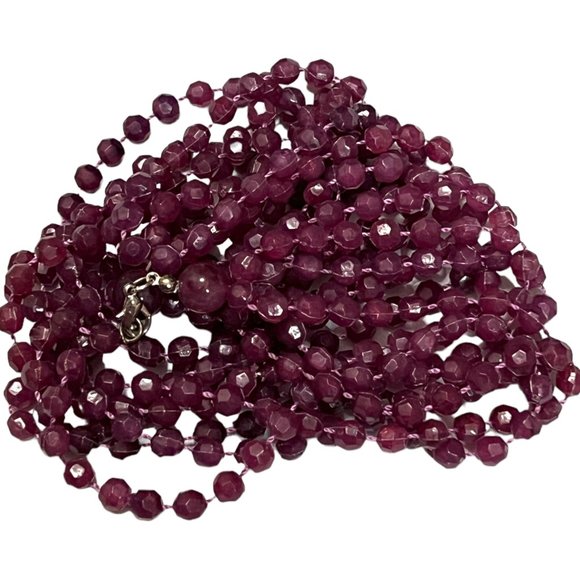 Short purple stranded necklace - Picture 4 of 5